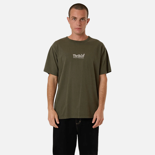 Thrills Workwear Embro Merch Fit Tee - Grape Leaf