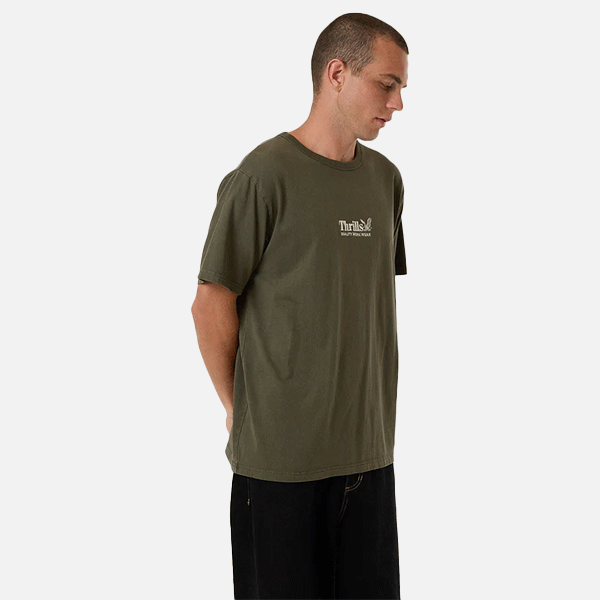 Thrills Workwear Embro Merch Fit Tee - Grape Leaf