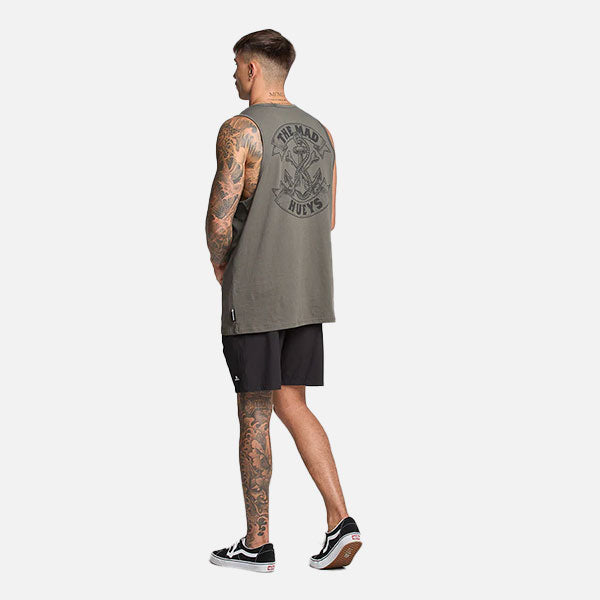 The Mad Hueys Anchor Bones Tank - Charcoal