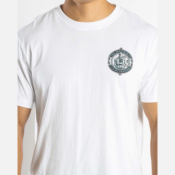 The Mad Hueys FK Off Fish On Tee - White