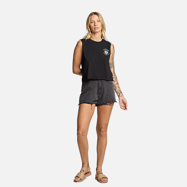 The Mad Hueys Freedom High Seas Crop Muscle - Black