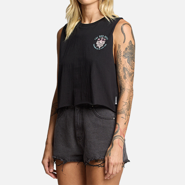 The Mad Hueys Freedom High Seas Crop Muscle - Black