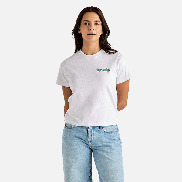 Wrangler Fossilised Shrunken Tee - Optic White