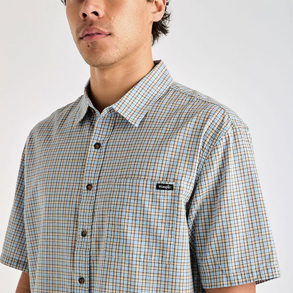 Wrangler Boxcar Shirt - Blue Check