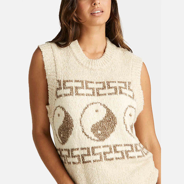 Wrangler Yin & Yang Slouch Knit Vest - Coco Sands