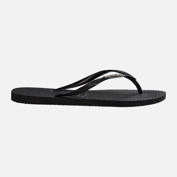 Havaianas Slim Logo Metallic - Black/Silver